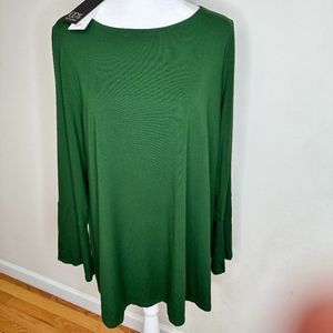 Eileen Fisher Ballet Neck Tunic Top Hemlock (Green) Size Lg